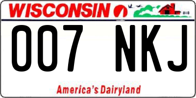 WI license plate 007NKJ