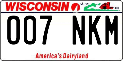 WI license plate 007NKM