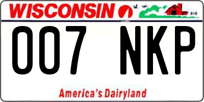 WI license plate 007NKP