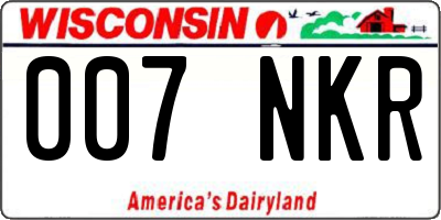 WI license plate 007NKR