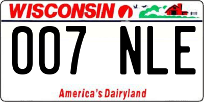 WI license plate 007NLE