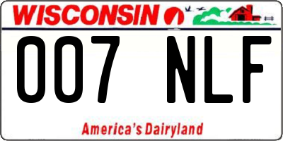 WI license plate 007NLF