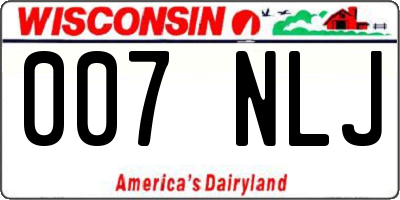 WI license plate 007NLJ