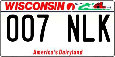 WI license plate 007NLK