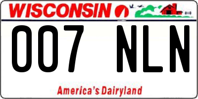 WI license plate 007NLN