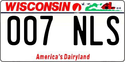 WI license plate 007NLS