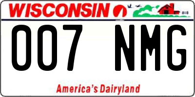 WI license plate 007NMG