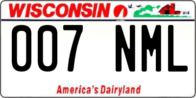 WI license plate 007NML