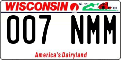 WI license plate 007NMM