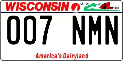 WI license plate 007NMN