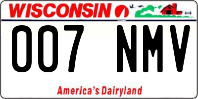WI license plate 007NMV