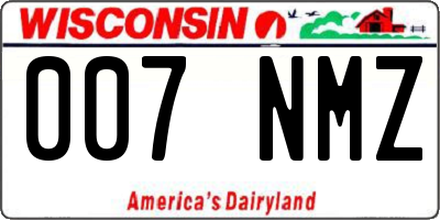 WI license plate 007NMZ