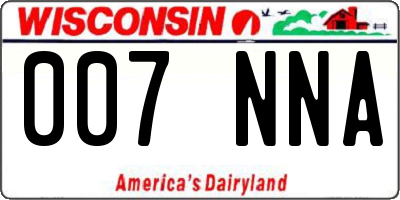 WI license plate 007NNA