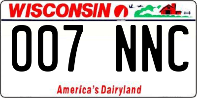 WI license plate 007NNC