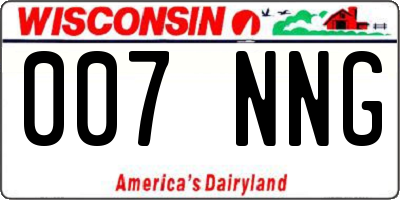 WI license plate 007NNG