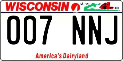 WI license plate 007NNJ