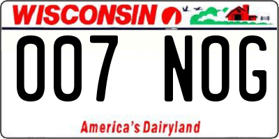 WI license plate 007NOG