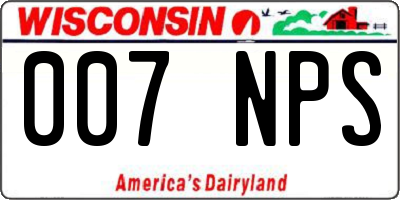 WI license plate 007NPS