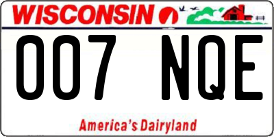 WI license plate 007NQE