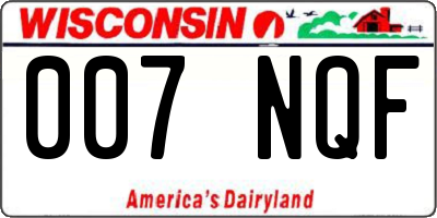 WI license plate 007NQF