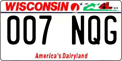 WI license plate 007NQG