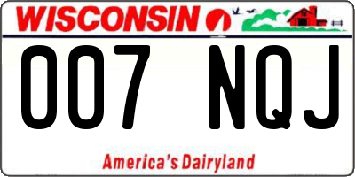WI license plate 007NQJ