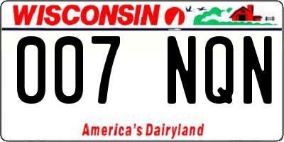 WI license plate 007NQN