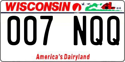 WI license plate 007NQQ