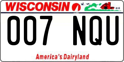 WI license plate 007NQU