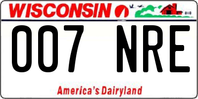 WI license plate 007NRE