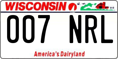 WI license plate 007NRL