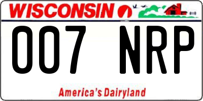 WI license plate 007NRP