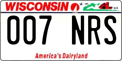 WI license plate 007NRS