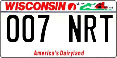 WI license plate 007NRT