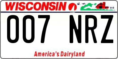WI license plate 007NRZ