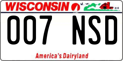 WI license plate 007NSD