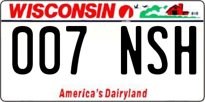 WI license plate 007NSH