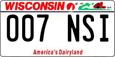 WI license plate 007NSI