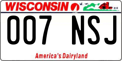 WI license plate 007NSJ