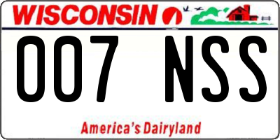 WI license plate 007NSS