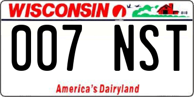 WI license plate 007NST