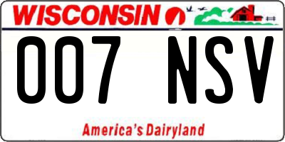 WI license plate 007NSV