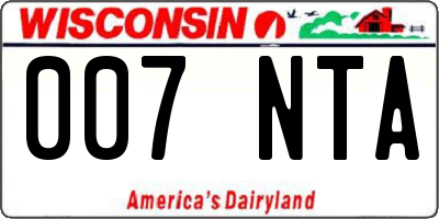 WI license plate 007NTA