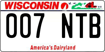 WI license plate 007NTB