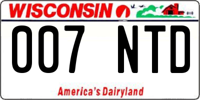 WI license plate 007NTD
