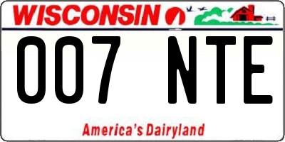 WI license plate 007NTE