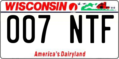 WI license plate 007NTF