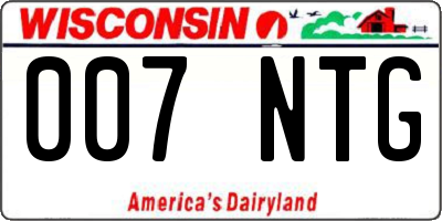 WI license plate 007NTG