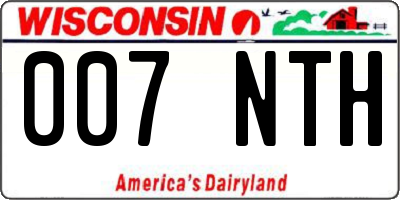 WI license plate 007NTH