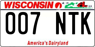 WI license plate 007NTK